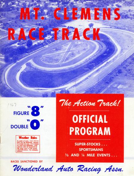 Mt. Clemens Race Track - 1967 Mt Clemens Race Track Program Cover From Dave Dobner